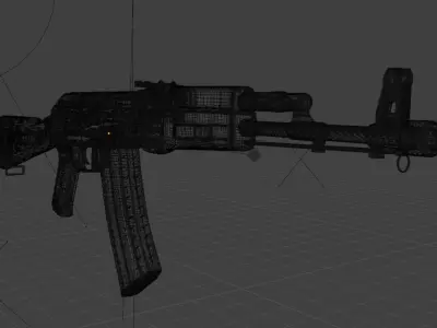 high quality detailed ak47 3d model  Low-poly 3D model