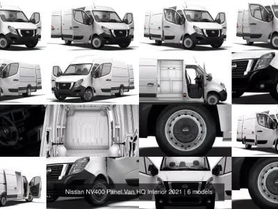 Nissan NV400 Panel Van HQ Interior 2021 3D Model Collection