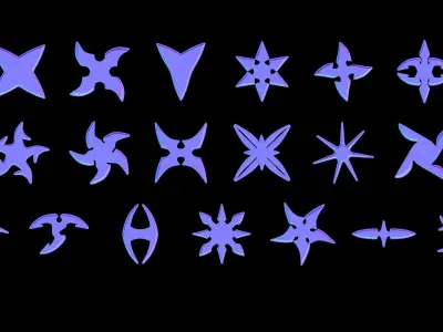 Shuriken Hard Surface for Substance Painter Vol 1 Low-poly 3D model