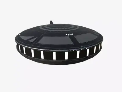 Alien Spaceship UFO A10 Full Black - Sci Fi Spacecraft Design Low-poly 3D model