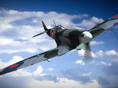 SEAFIRE MK IIC 880th Squadron Low-poly 3D model