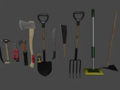 Lowpoly Tools pack 3D Models Low-poly 3D model