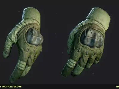 Tactical Gloves Low-poly 3D model Low-poly 3D model