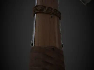 Vikings Axe Weapon PBR gameready Low-poly 3D model
