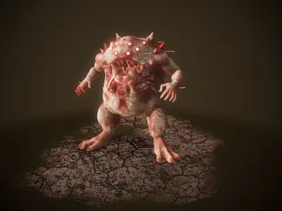 evil monster character smog  Low-poly 3D model