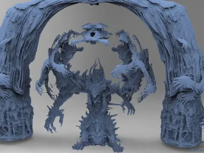 Demon Hand Sculpture large gateway sculpture 3D model