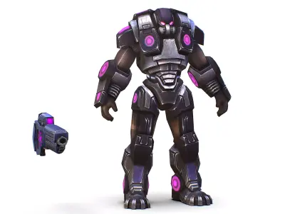 Sci-Fi Male Cyborg - Man Drone Heavy Trooper Bandit Low-poly 3D model
