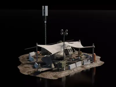 Warzone - Downed Chopper 3D model