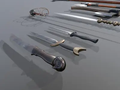 Weapon low-poly set Low-poly 3D model