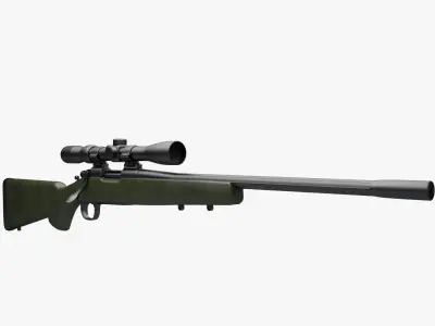 Remington 700 xcr  3x9 scope 3D model