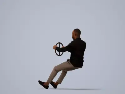 00178Terrell011 - black man driving a car 3D model