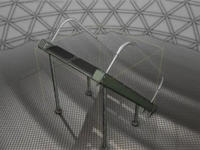 Sci-Fi Stairs - 20 - Green Version Low-poly 3D model