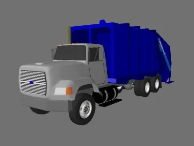 Blue Garbage Truck 3D model