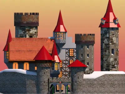 Medieval Castle Free 3D model purchase
