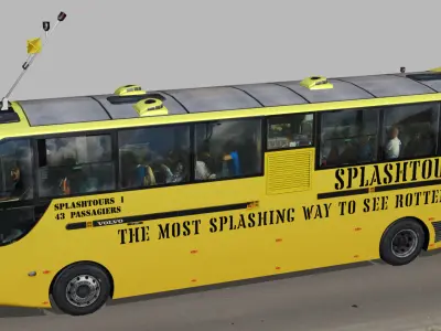 Amphibian Splashtours Bus Low-poly 3D model