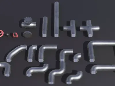 Modular Pipe Elements Free 3D model