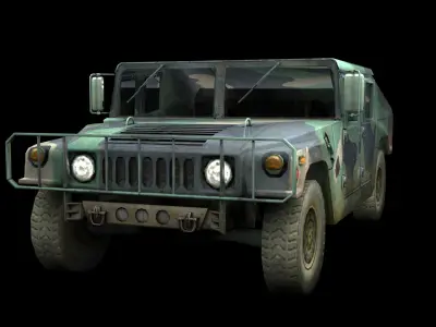 Humvee army Low-poly 3D model