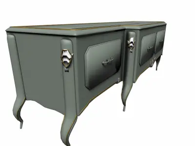 Antique French style tv unit Low-poly 3D model