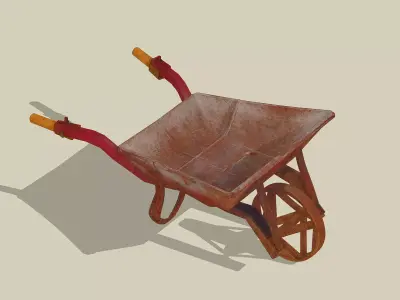 Wheelbarrow Low-poly 3D model buy