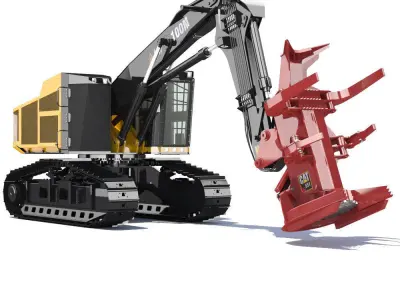 Tracked Feller Buncher Cat 551 3D model