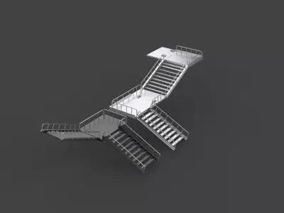 metal stair 2 3D model