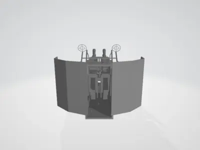 British AA Pom Pom Anti-Aircraft Gun 3D print model