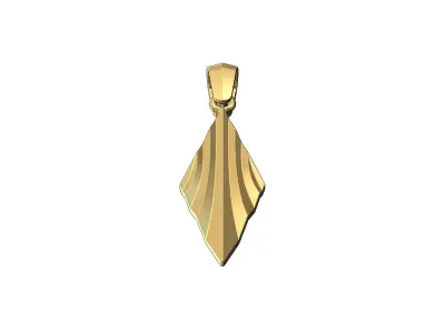 Ribbed art deco vintage pendant charm 3D print model