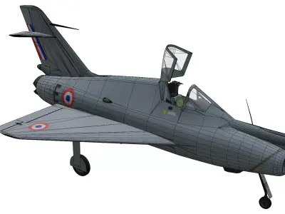 Nord 1405 Gerfaut II Low-poly 3D model
