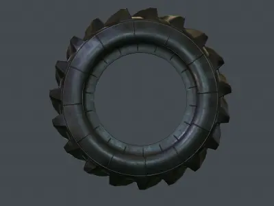 Tractor Tire PBR Game Ready Low-poly 3D model