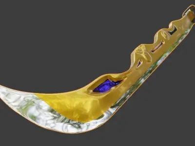 the golden sword and dark sword Low-poly 3D model