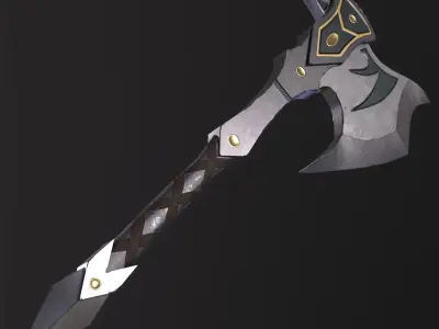 Fantasy Battle Axe PBR Low-poly 3D model purchase