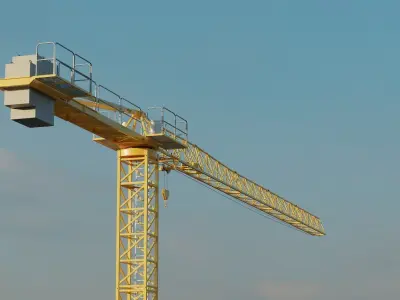 Flat Top Tower Crane 5 - Construction Crane 3D model