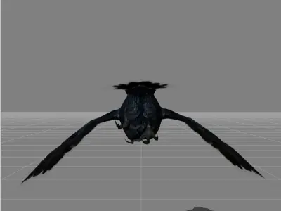 crow v1 animal Low-poly 3D model