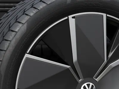 Volkswagen wheels 3D model Textured