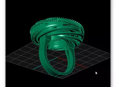 high jewelry ring 2 part 3D print model