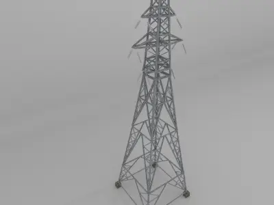 Column Power Lines Low-poly 3D model