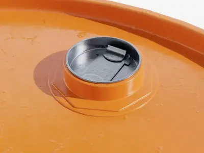 Steel Barrel - Orange - Clean 3D model