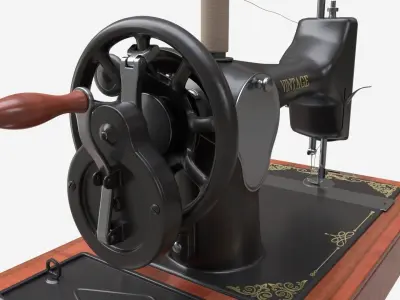 Vintage Hand Crank Sewing Machine 3D model