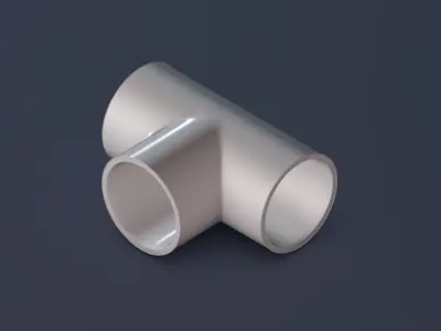 T-Pipe Connector Low-poly 3D model