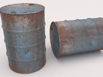 Old Industrial Barrel 01 3D model