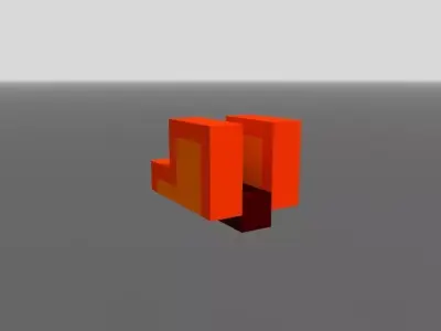 Voxel Butterfly Low-poly 3D model