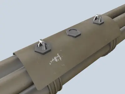 XM-158 Launcher With 70mm Missile Low-poly 3D model