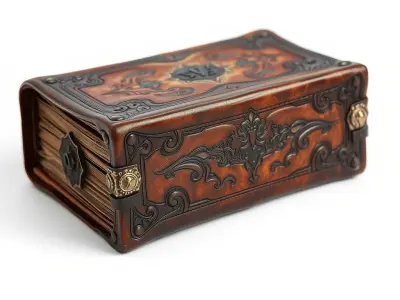 Ornate Antique Book Model Pack for Interactive Environments Low-poly 3D model