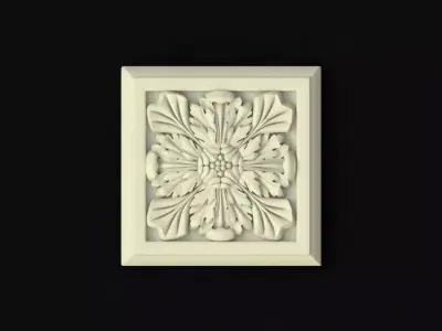 rosette decorative plaque with ornate design 3D model