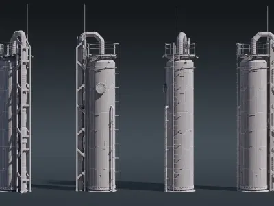 Sci-Fi Building 003 Industry-PBR Low-poly 3D model