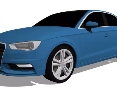 2015 Audi A3 Sedan  Free low-poly 3D model