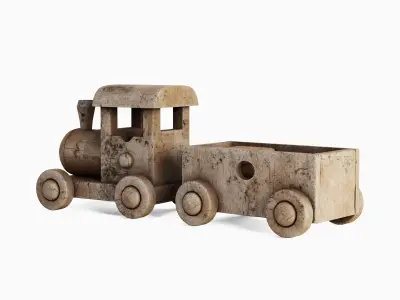 Wooden Toy Train 02 3D model
