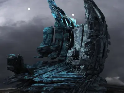 Ice Storm Planet Towers Ruin 1 3D model