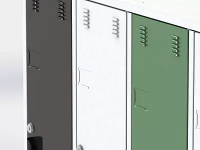 Industrial Sheet Metal Cabinet 3D Model  3D model