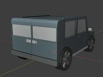 Low poly terrain vehicle jeep Free low-poly 3D model